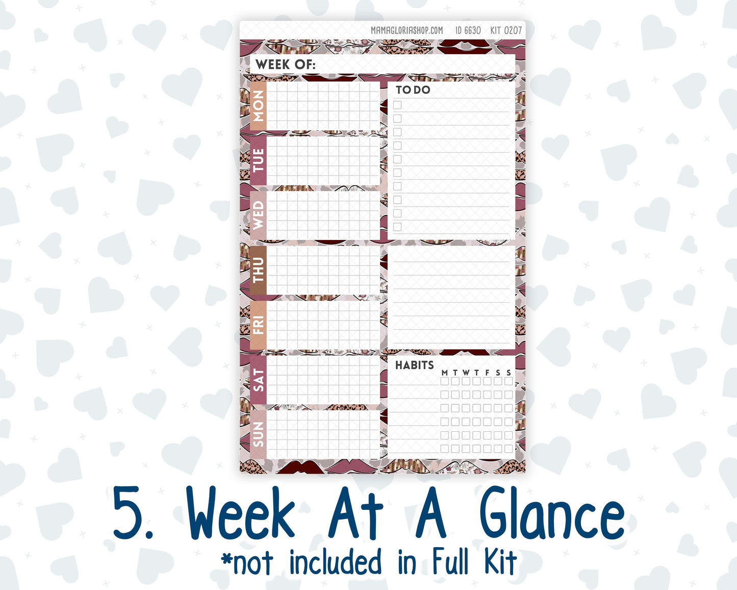 Kit 0207 A5 Plum Paper Daily - Wild Love - Planner -February