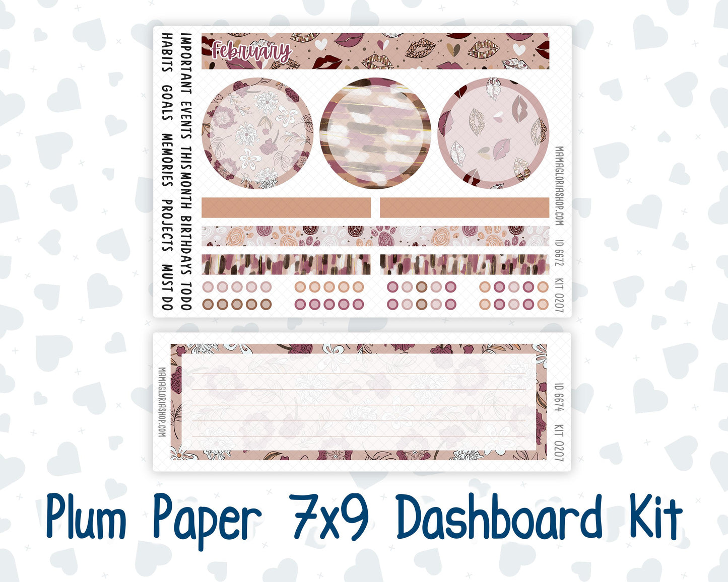 Kit 0207 Plum Paper 7x9 – Dashboard - Wild Love- February