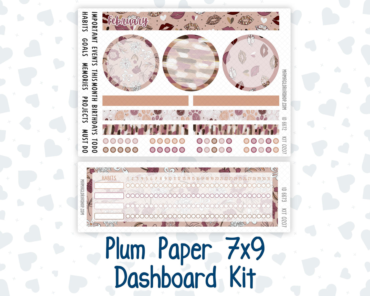 Kit 0207 Plum Paper 7x9 – Dashboard - Wild Love- February