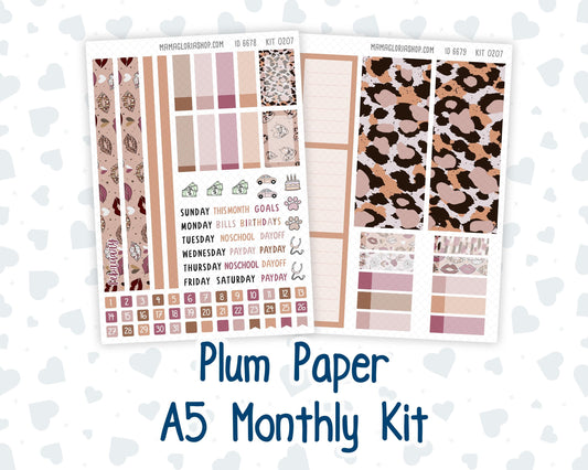 Kit 0207 Plum Paper A5– Monthly - Wild Love - February