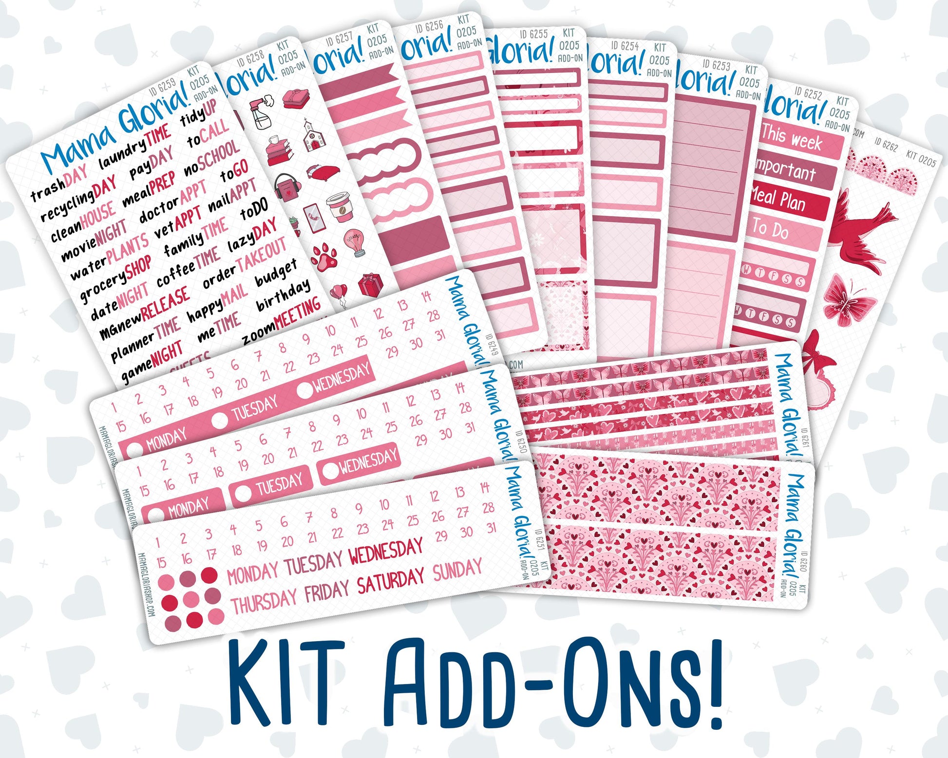 Kit 0205 Add Ons - Dancer's Heart - February - Planner Stickers - Kit