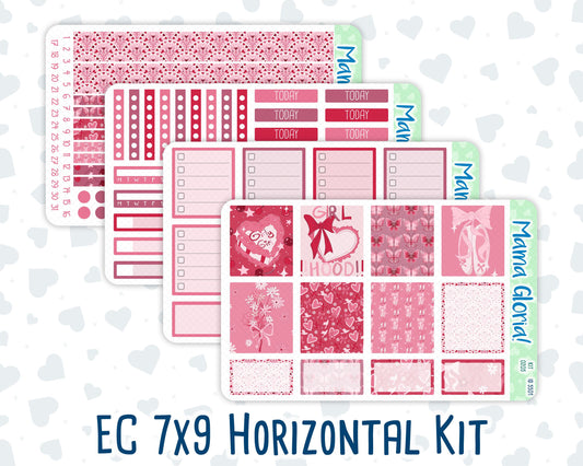 Kit 0205 -7x9 - Dancer's Heart - Weekly Kit For EC Horizontal Planners - February