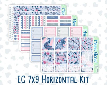 Kit 0206-7x9 - Feathered Romance - Weekly Kit For EC Horizontal Planners - February