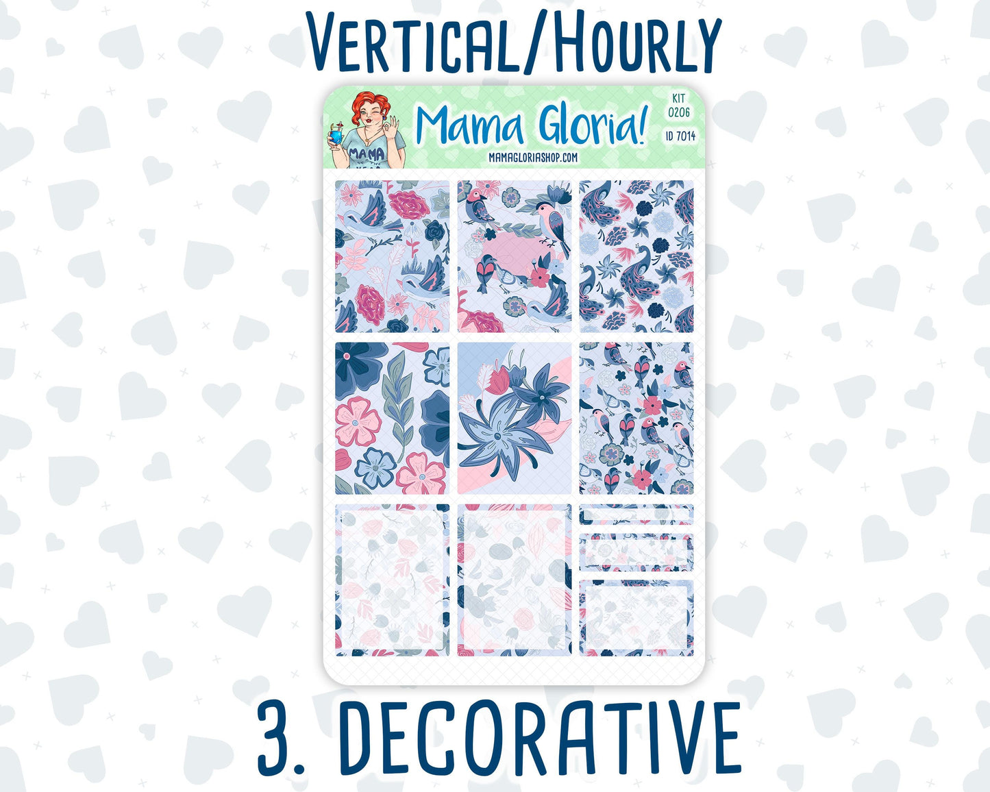 Kit 0206 - 7x9 - Feathered Romance - February - Weekly Kit For Planners