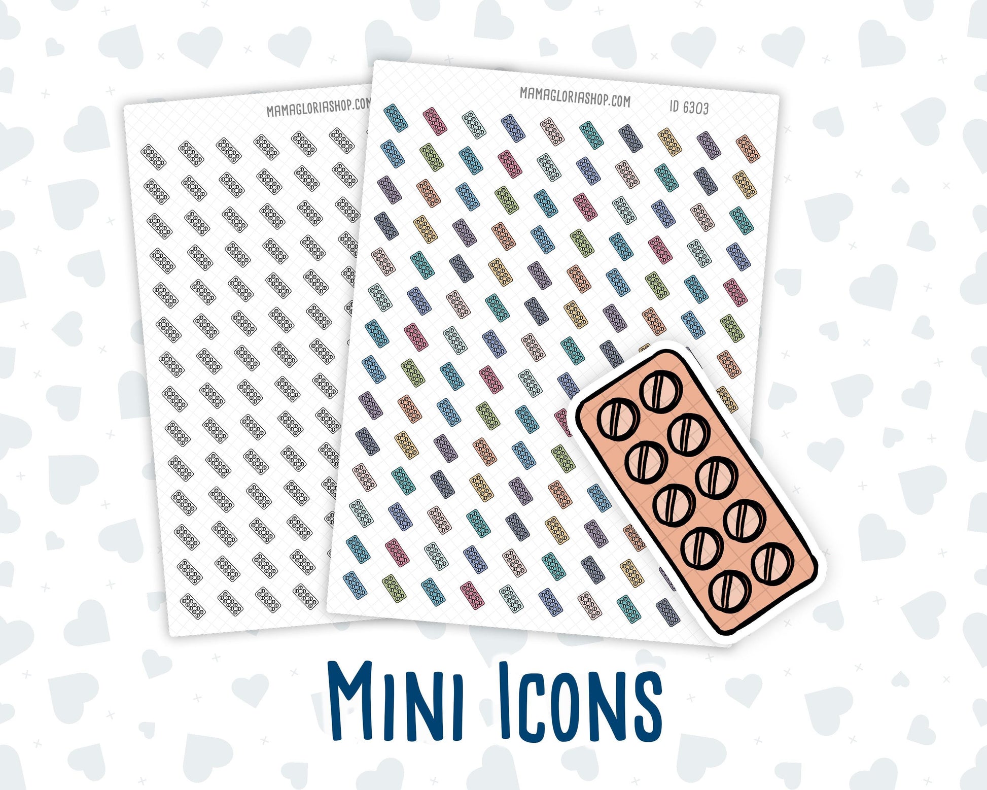 Pill Pack - Track Daily Medications - Doodle Icon Sticker