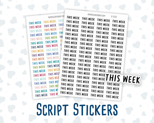 This Week - Script Stickers For Planners - Headers