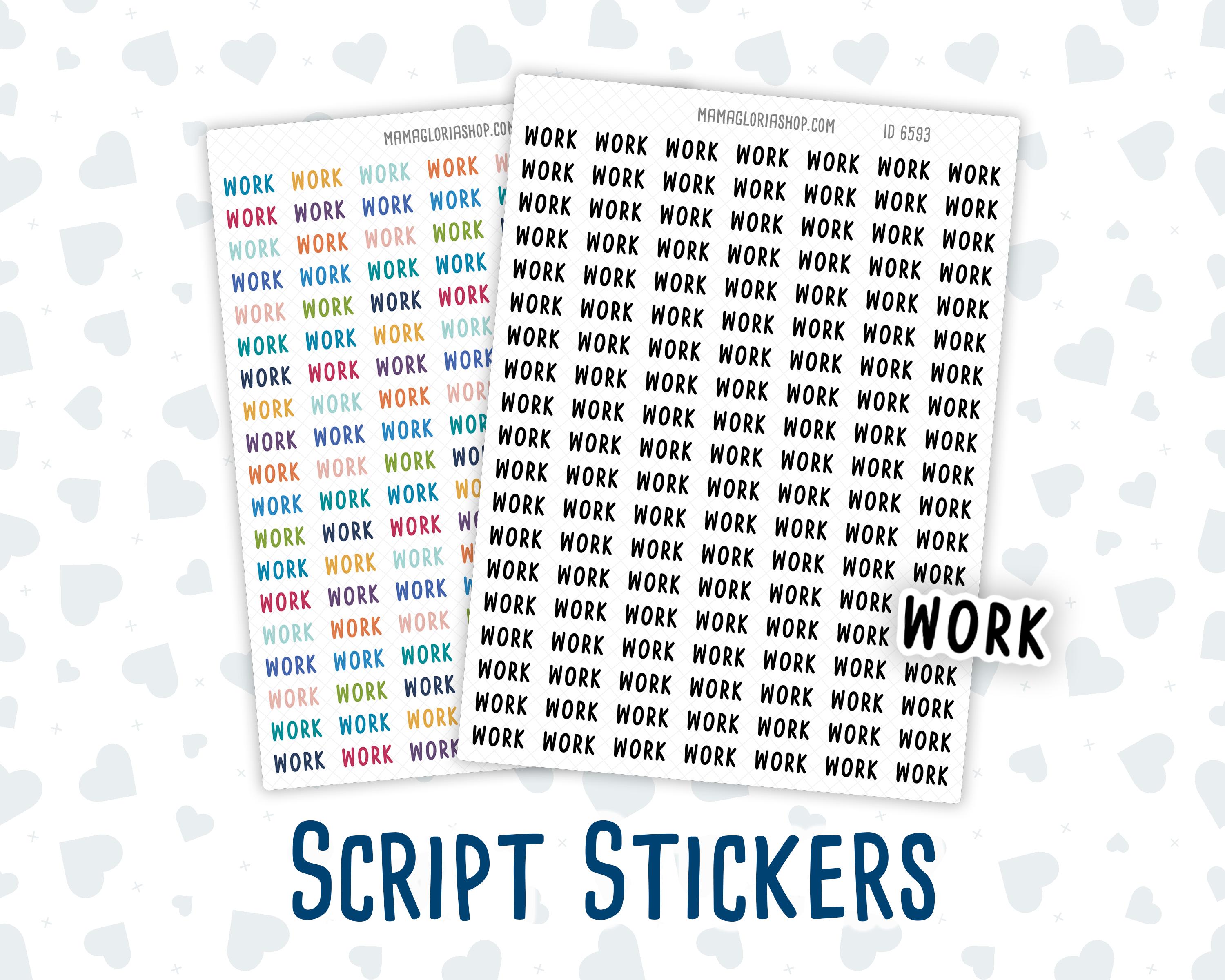 Work- Script Stickers For Planners - Headers – mamagloriashop