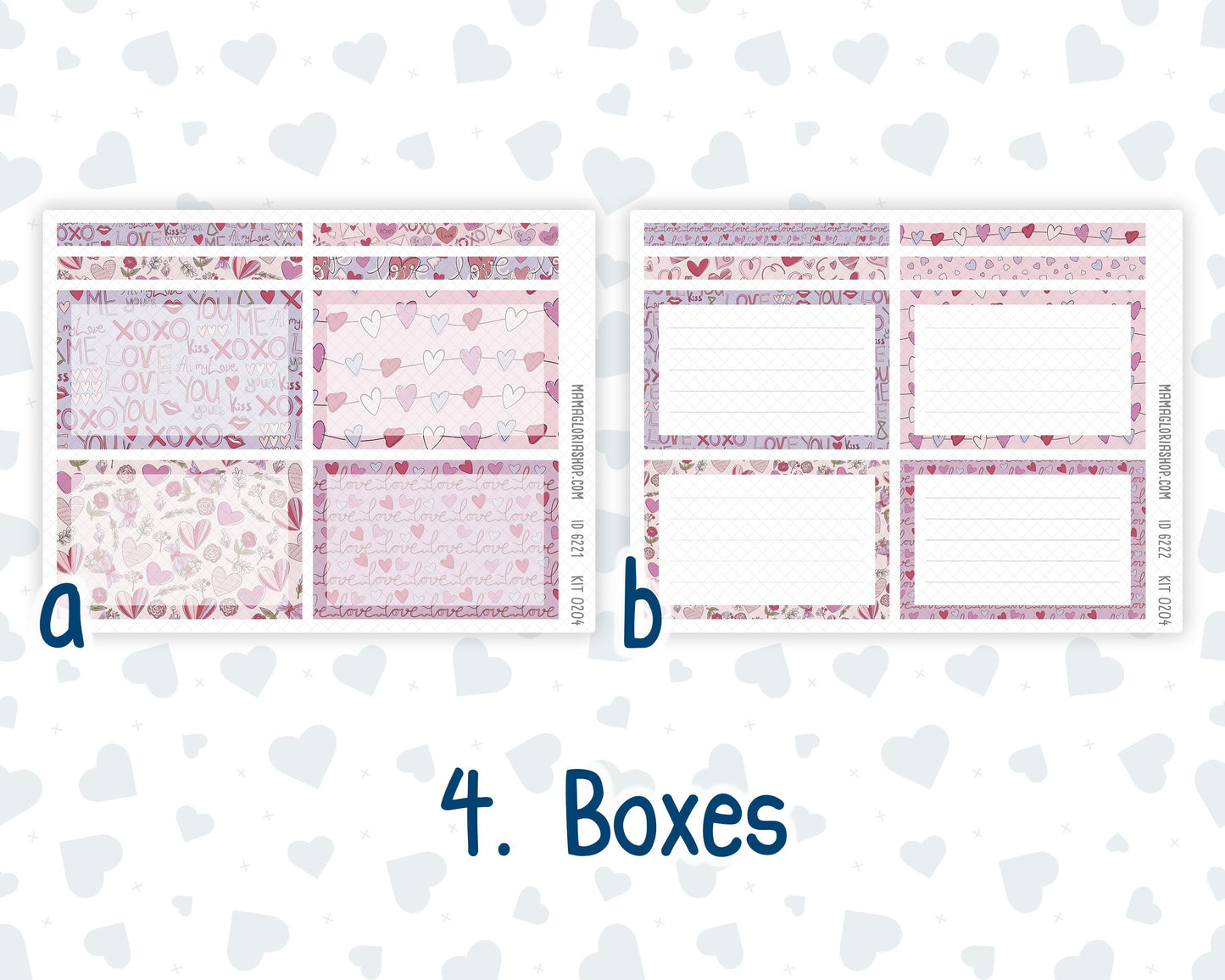 Kit 0204- 7x9 Plum Paper Daily - Valentine's Garden - Planner - February