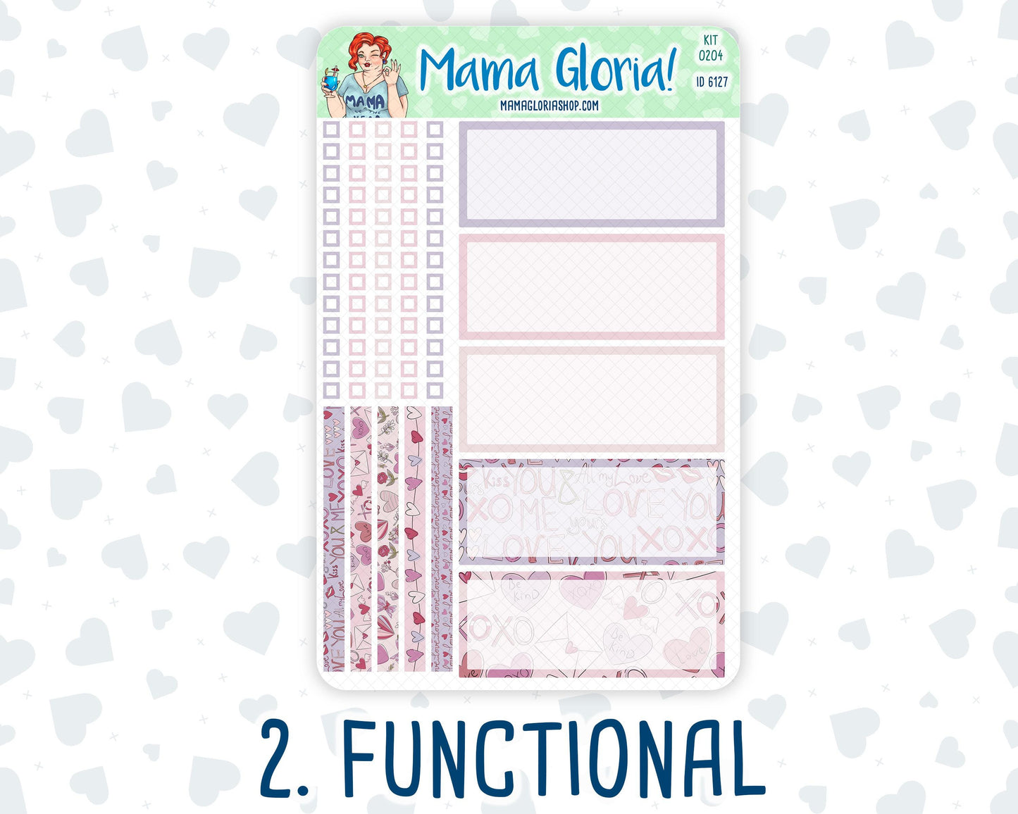 Kit 0204- 7x9 Daily Duo - Valentine's Garden - February- Planner