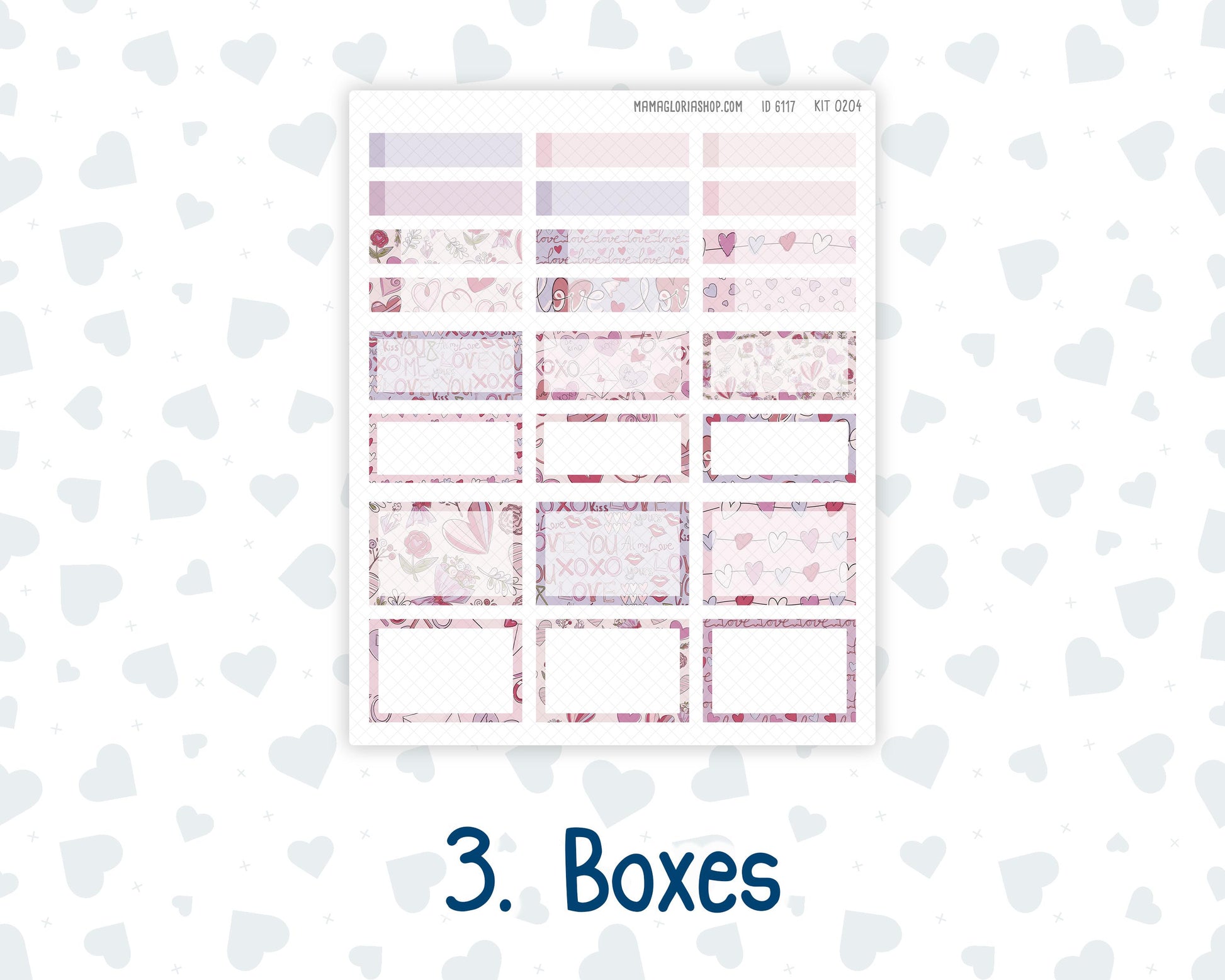 EC 8.5x11 Monthly - Kit 0204- Valentine's Garden - February- For Erin Condren Planners