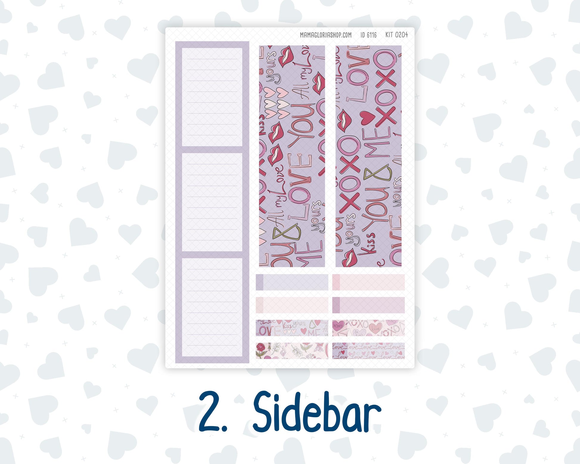 EC 8.5x11 Monthly - Kit 0204- Valentine's Garden - February- For Erin Condren Planners