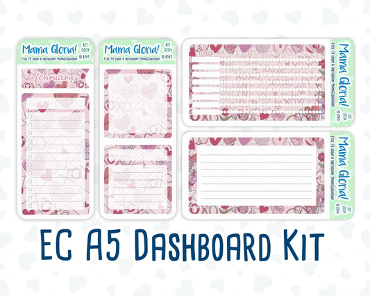 Kit 0204- A5 - Valentine's Garden - February - Notes Pages - Dashboard Kit - Productivity Page