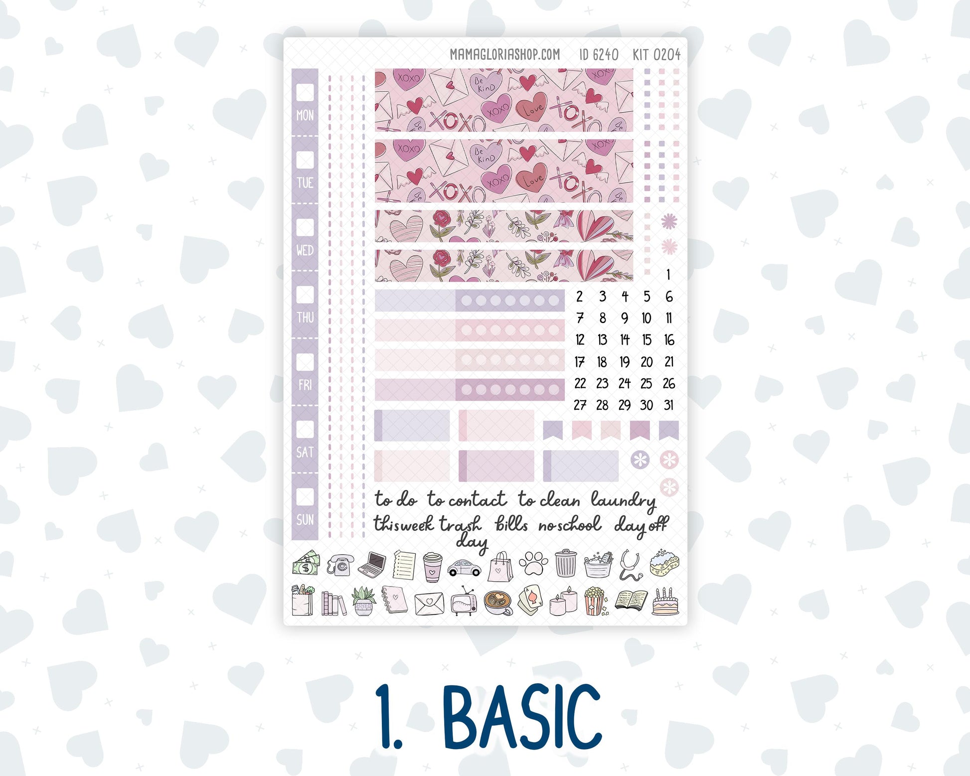 Kit 0204 Hobonichi Weeks – Weekly Kit - Valentine's Garden - February