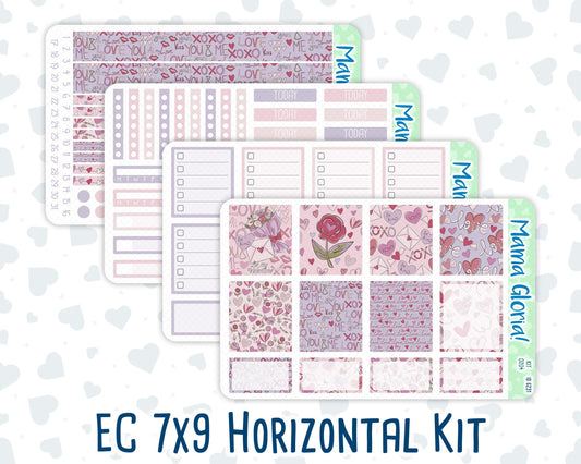 Kit 0204 -7x9 - Valentine's Garden - Weekly Kit For EC Horizontal Planners - February