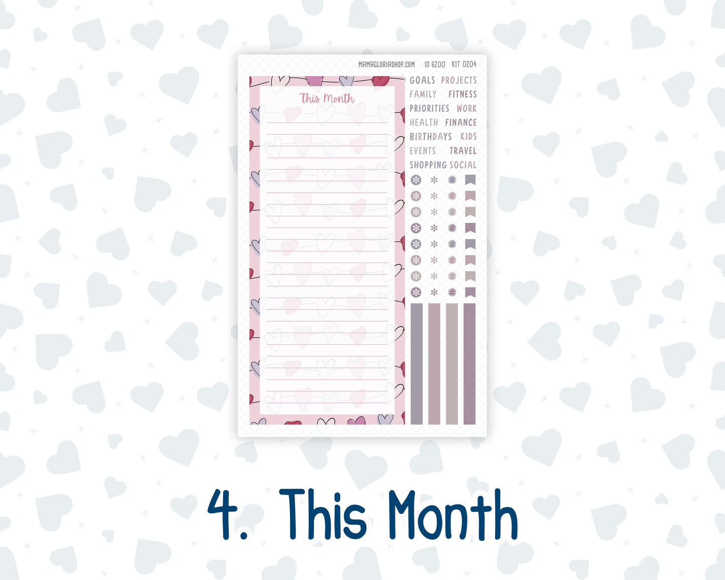 Kit 0204 Laurel Denise Standard Size – Monthly - Valentine's Garden - February