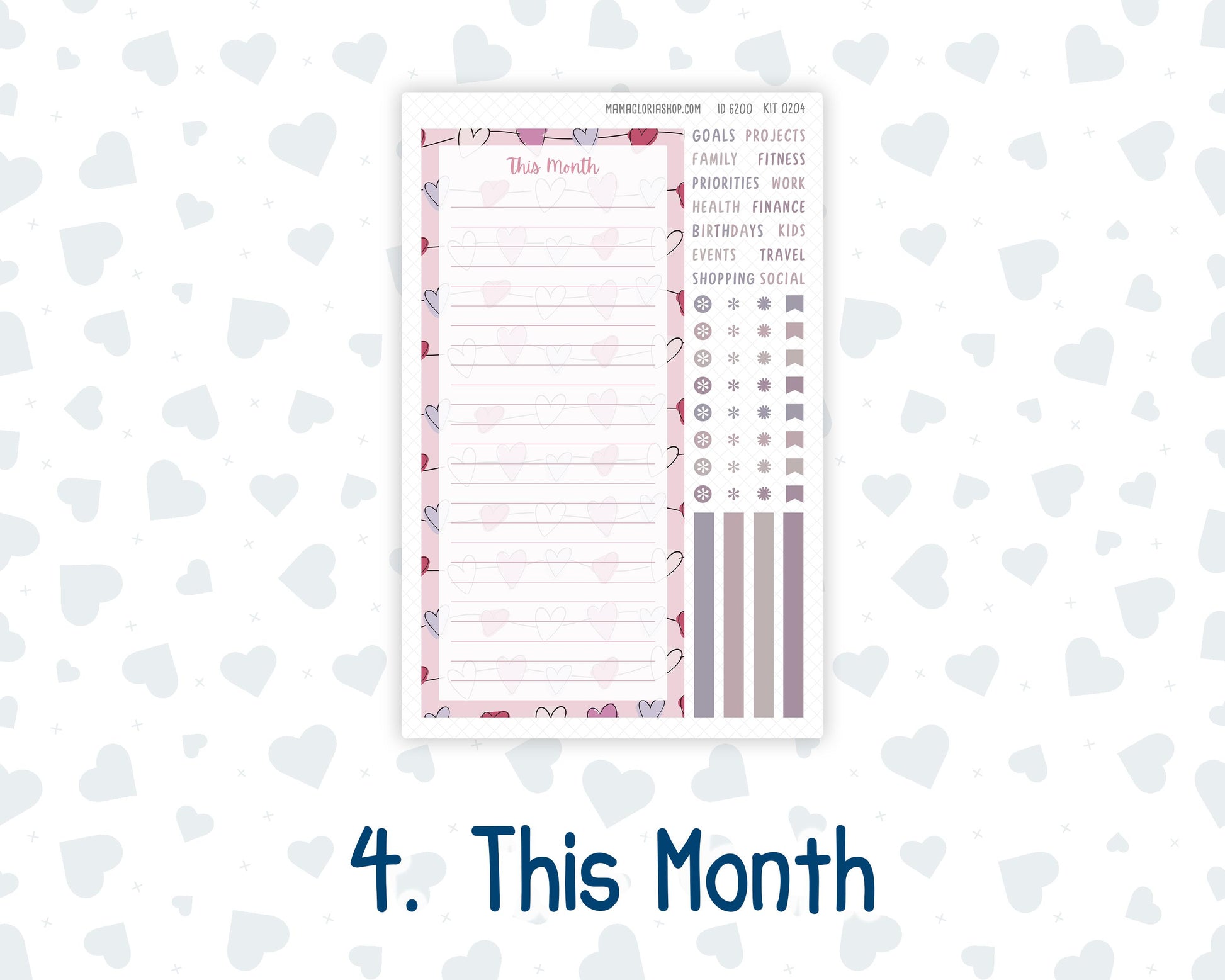 Kit 0204 Laurel Denise Standard Size – Monthly - Valentine's Garden - February