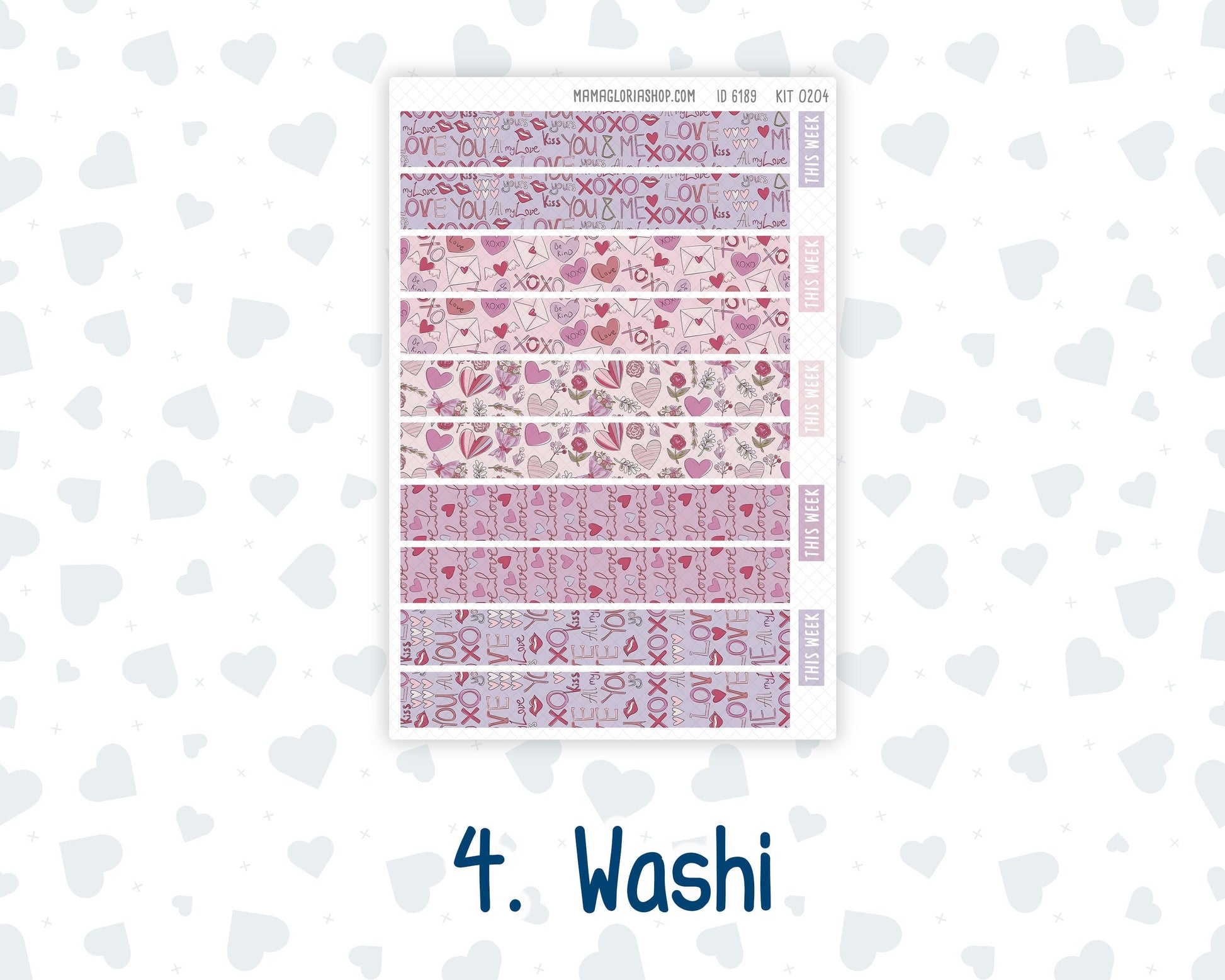 Kit 0204 Laurel Denise Standard Size – Weekly - Horizontal Layout - Valentine's Garden - February