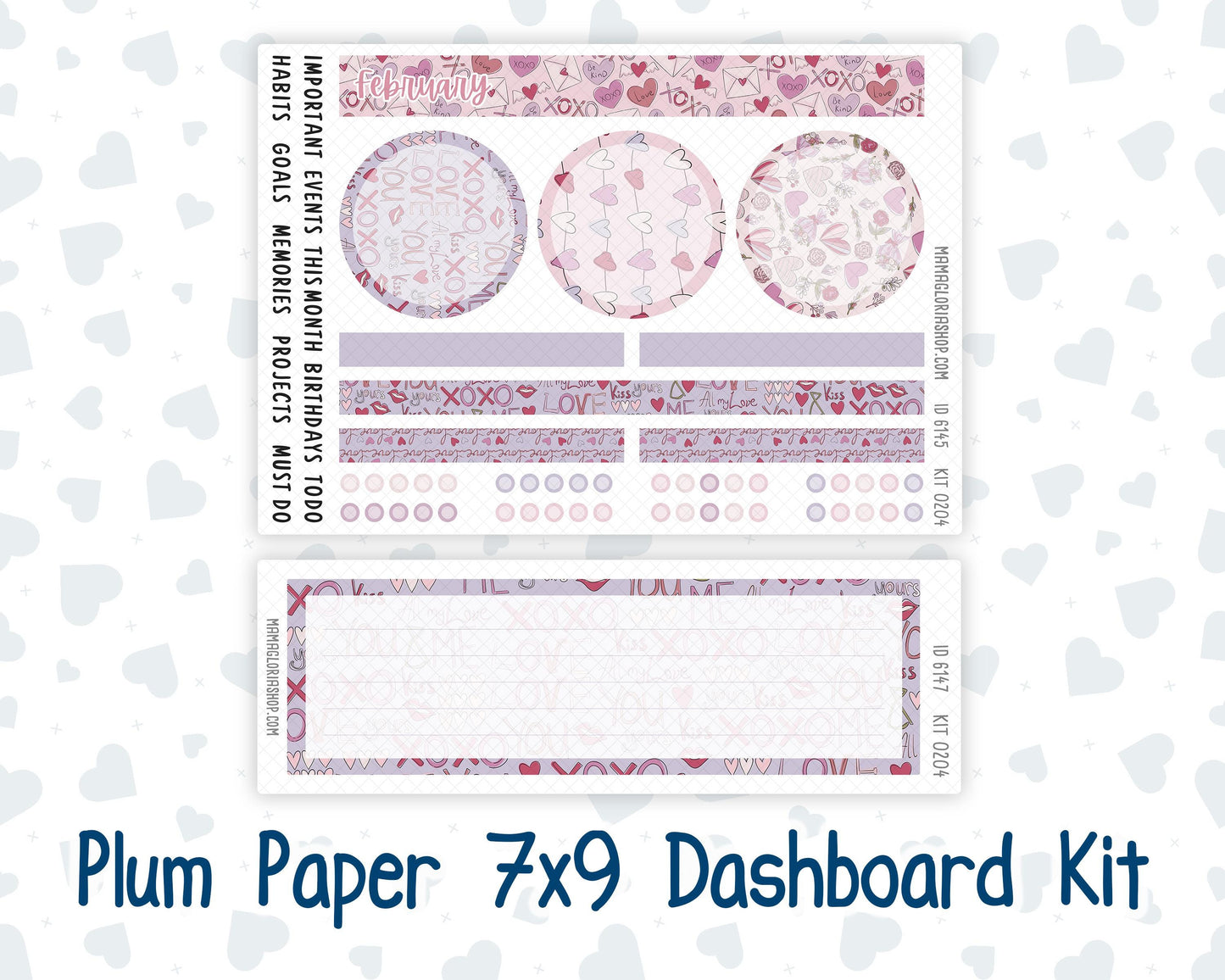 Kit 0204 Plum Paper 7x9 – Dashboard - Valentine's Garden - February