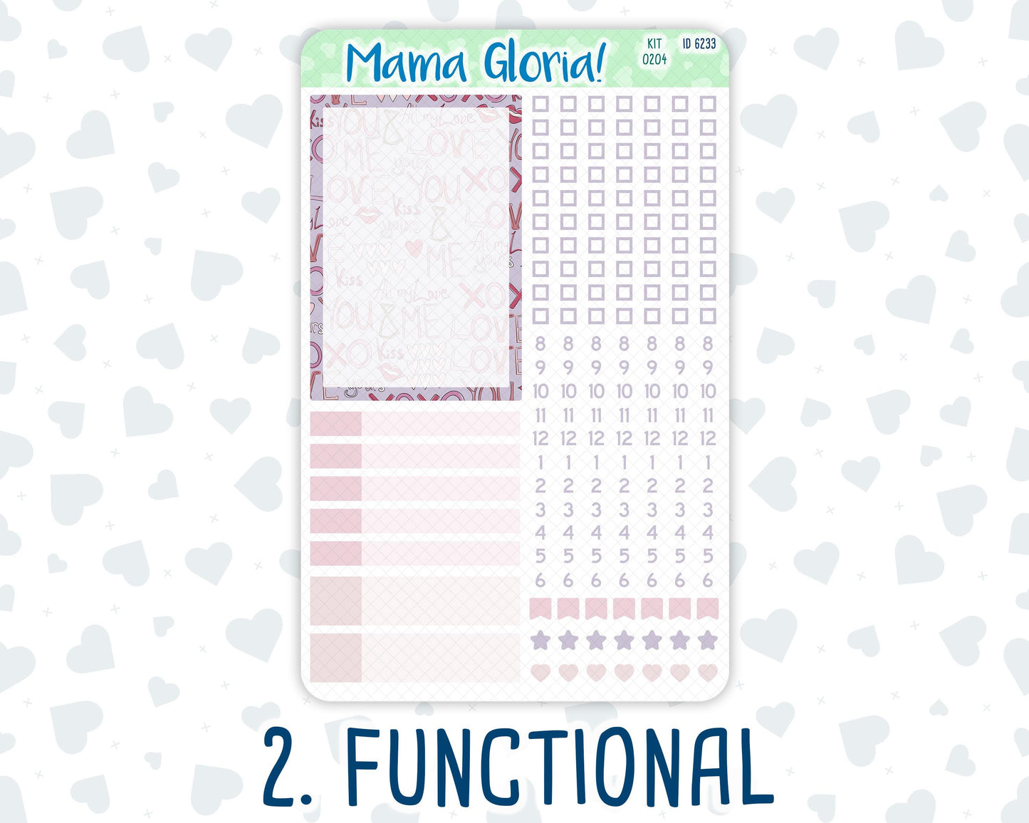 Kit 0204 - A5 Compact Vertical - Valentine's Garden- Weekly - February