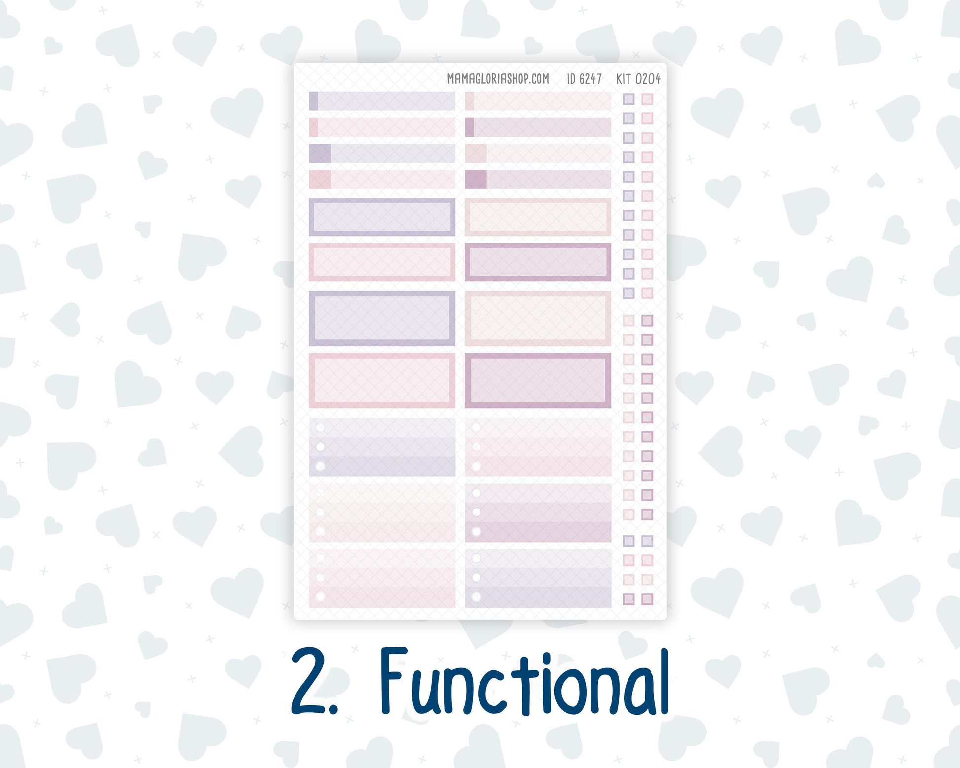 Kit 0204- 7x9 Plum Paper Vertical Priorities - Valentine's Garden - February