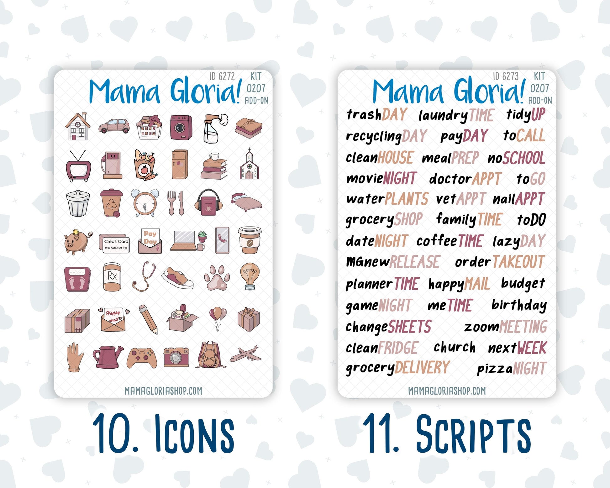 Kit 0207 Add Ons - Wild Love - February - Planner Stickers - Kit