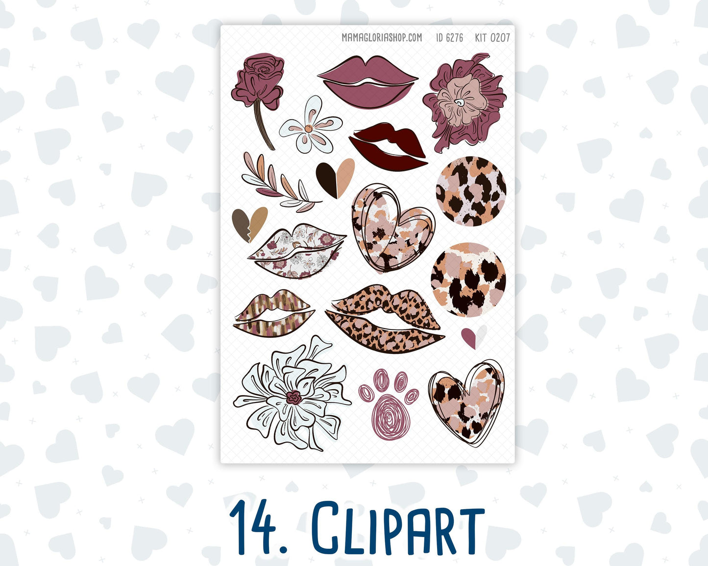 Kit 0207 Add Ons - Wild Love - February - Planner Stickers - Kit