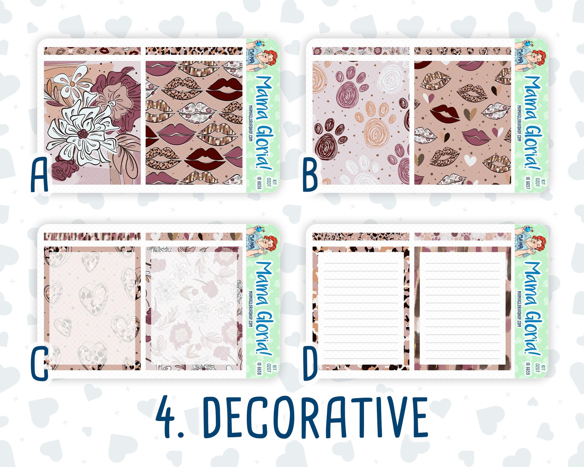 Kit 0207 - 7x9 Daily Duo - Wild Love - February- Planner