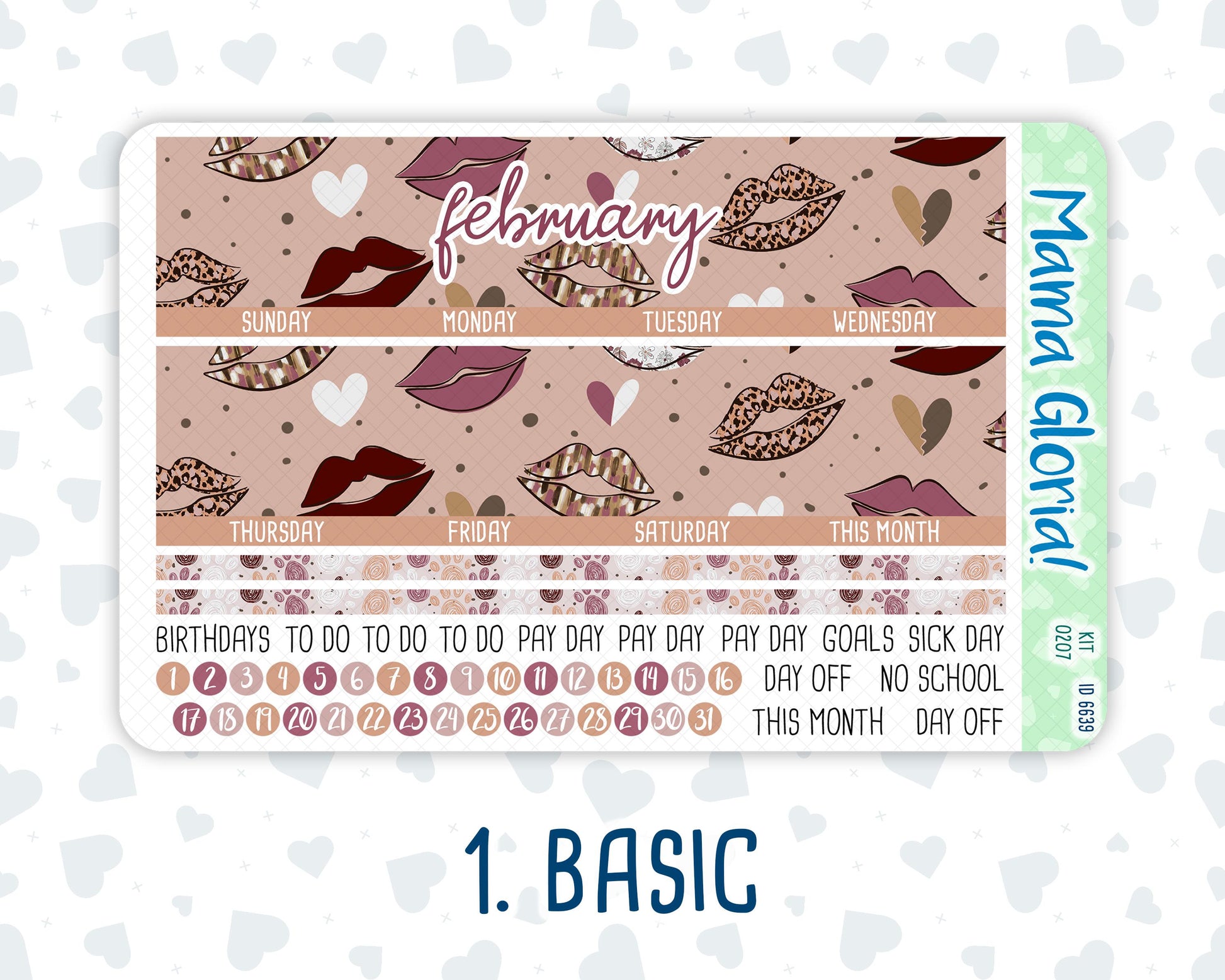 Kit 0207 - 7x9 - Monthly - Wild Love - February- For EC Planners