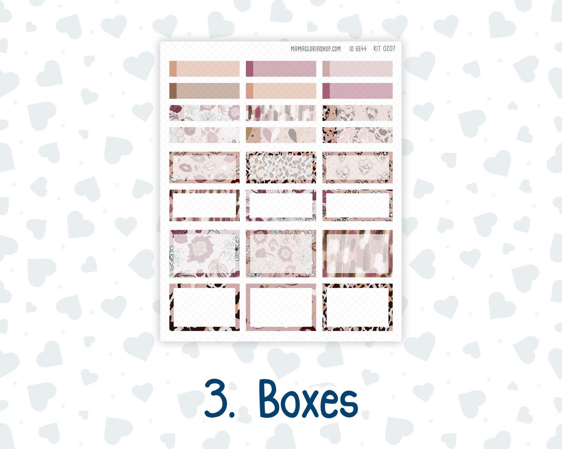 EC 8.5x11 Monthly - Kit 0207- Wild Love - February- For Erin Condren Planners