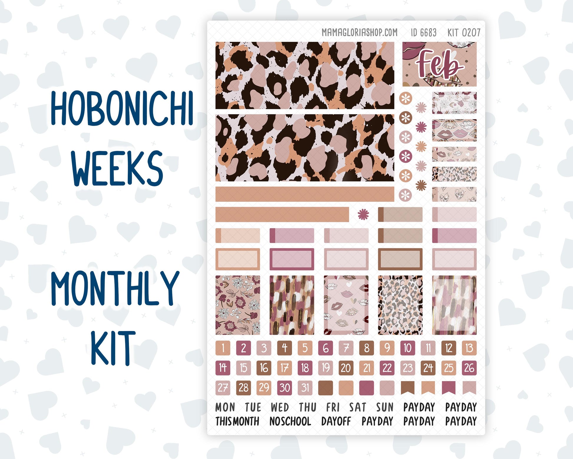 Kit 0207 Hobonichi Weeks – Monthly – Wild Love - February