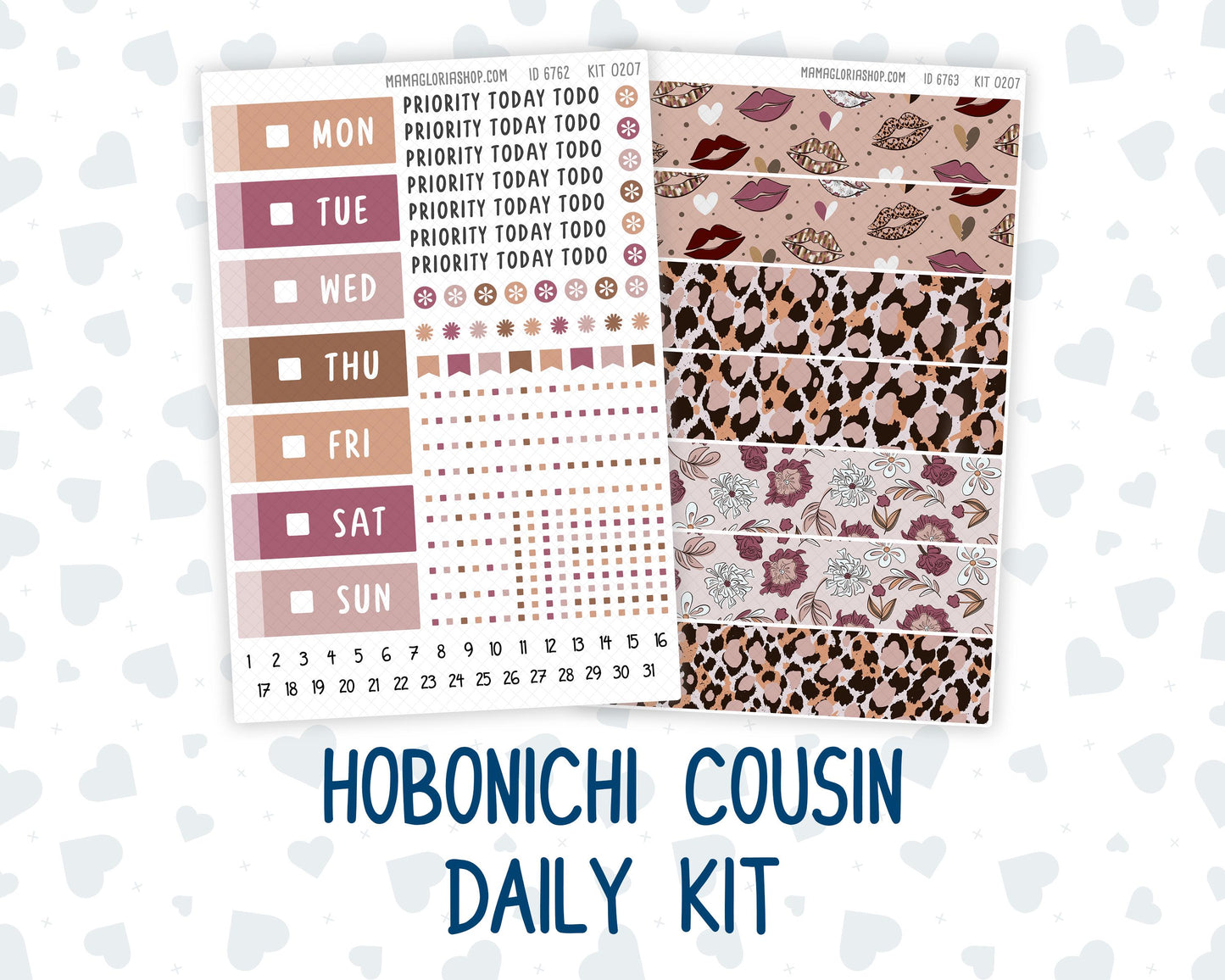 Kit 0207 Hobonichi Cousin – Daily Kit - Wild Love - February