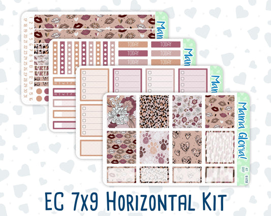 Kit 0207 -7x9 - Wild Love - Weekly Kit For EC Horizontal Planners - February