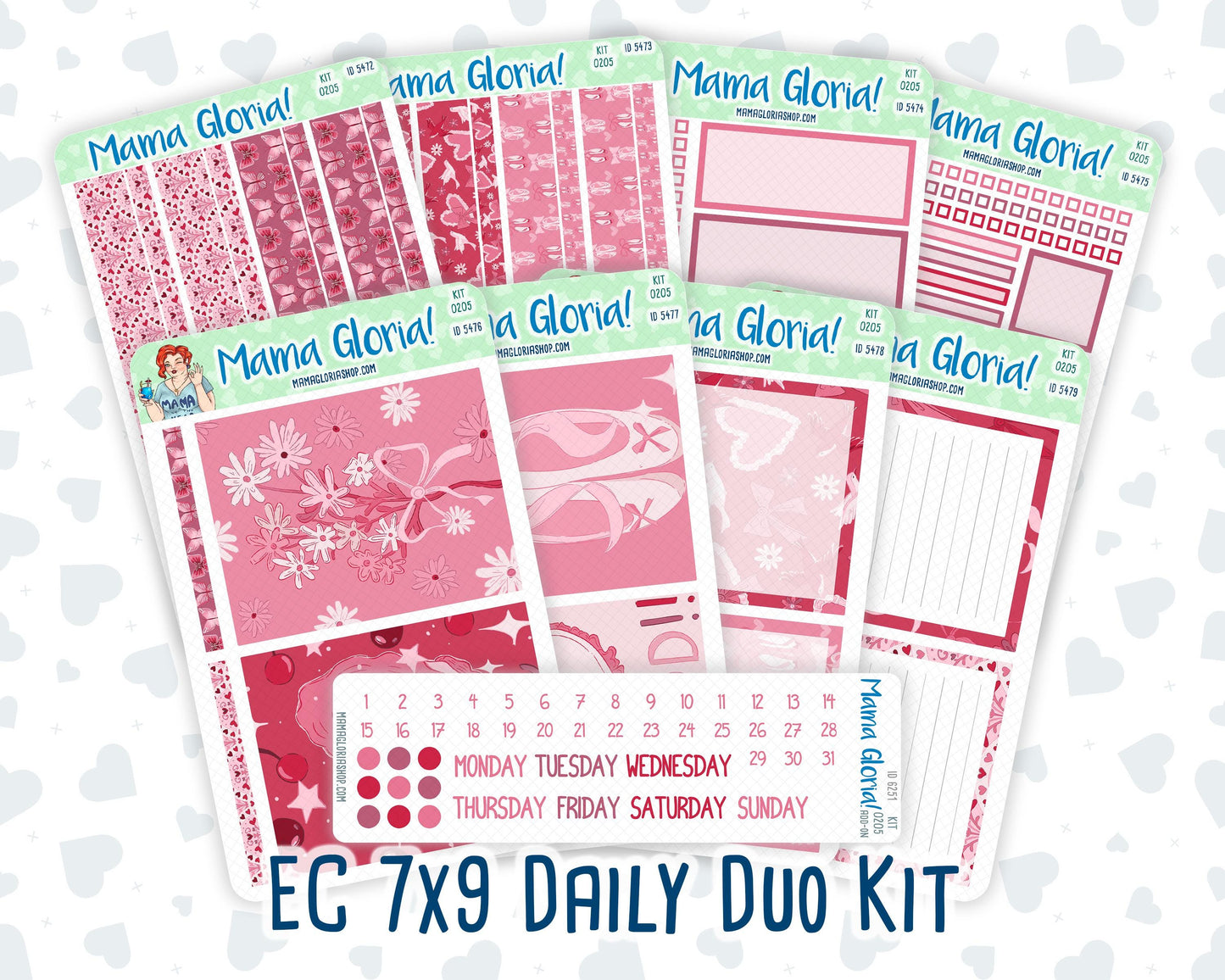 Kit 0205 - 7x9 Daily Duo - Dancer's Heart - February- Planner