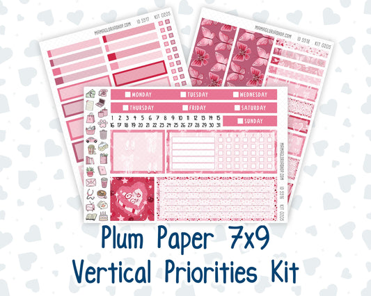 Kit 0205- 7x9 Plum Paper Vertical Priorities - Dancer's Heart - February