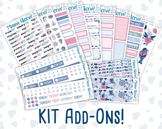 Kit 0206 Add Ons - Feathered Romance - February - Planner Stickers - Kit