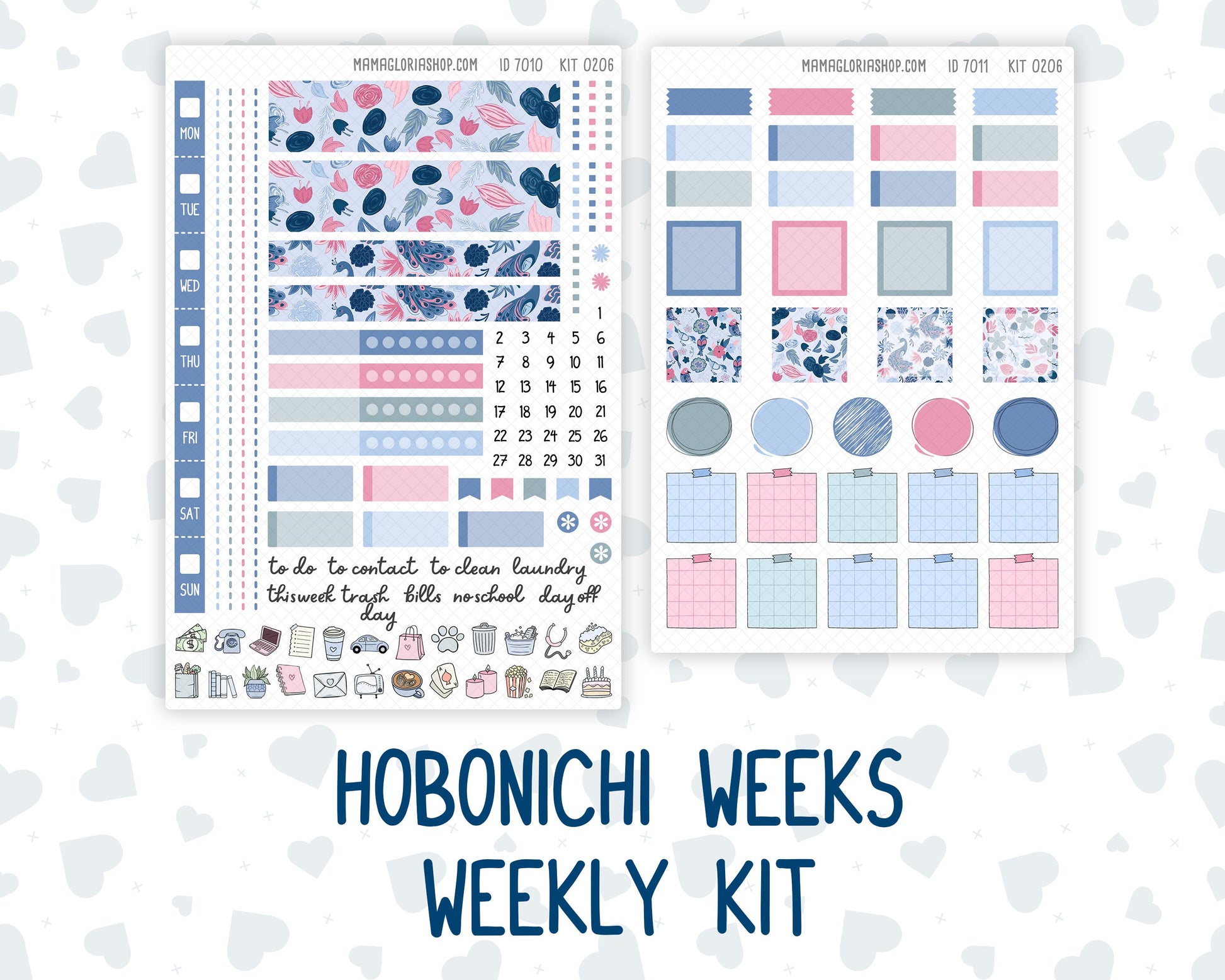 Kit 0206 Hobonichi Weeks – Weekly Kit - Feathered Romance - February