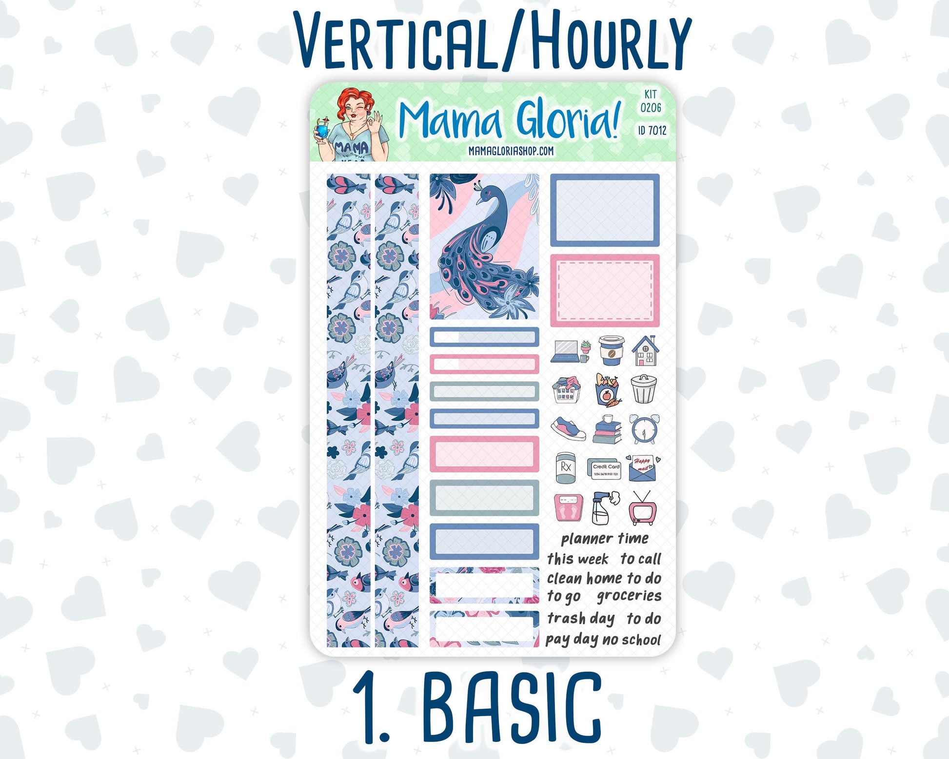 Kit 0206 - 7x9 - Feathered Romance - February - Weekly Kit For Planners