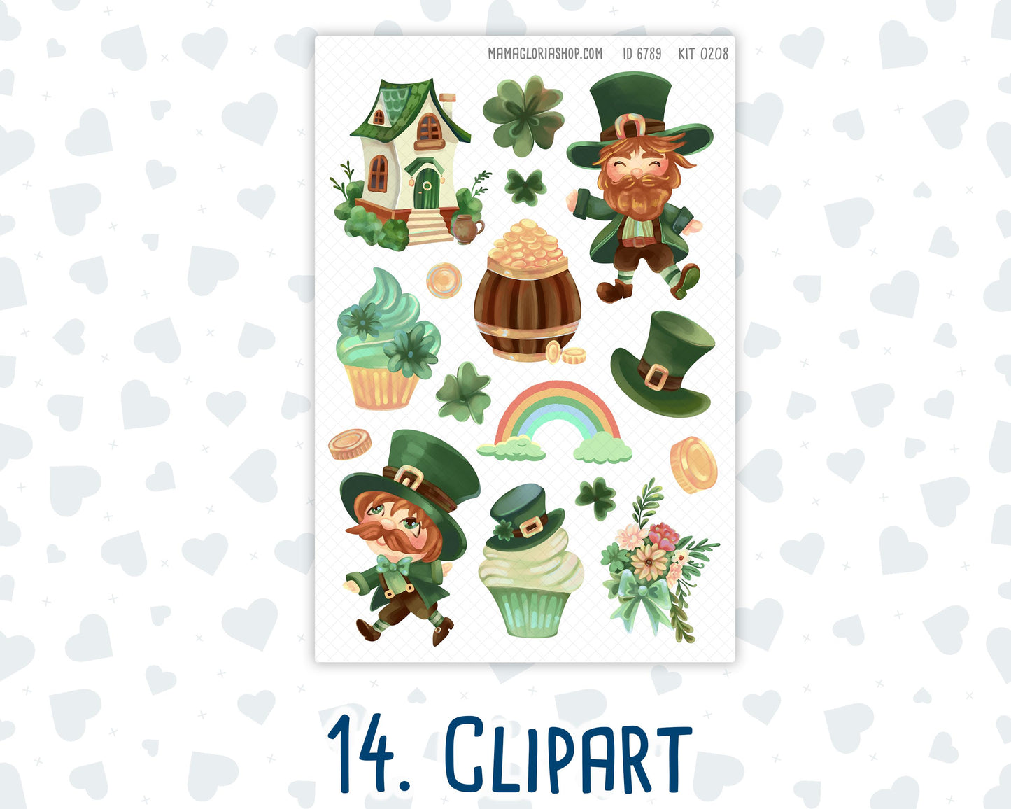 Kit 0208 Add Ons - Shamrock Lane - March- Planner Stickers - Kit