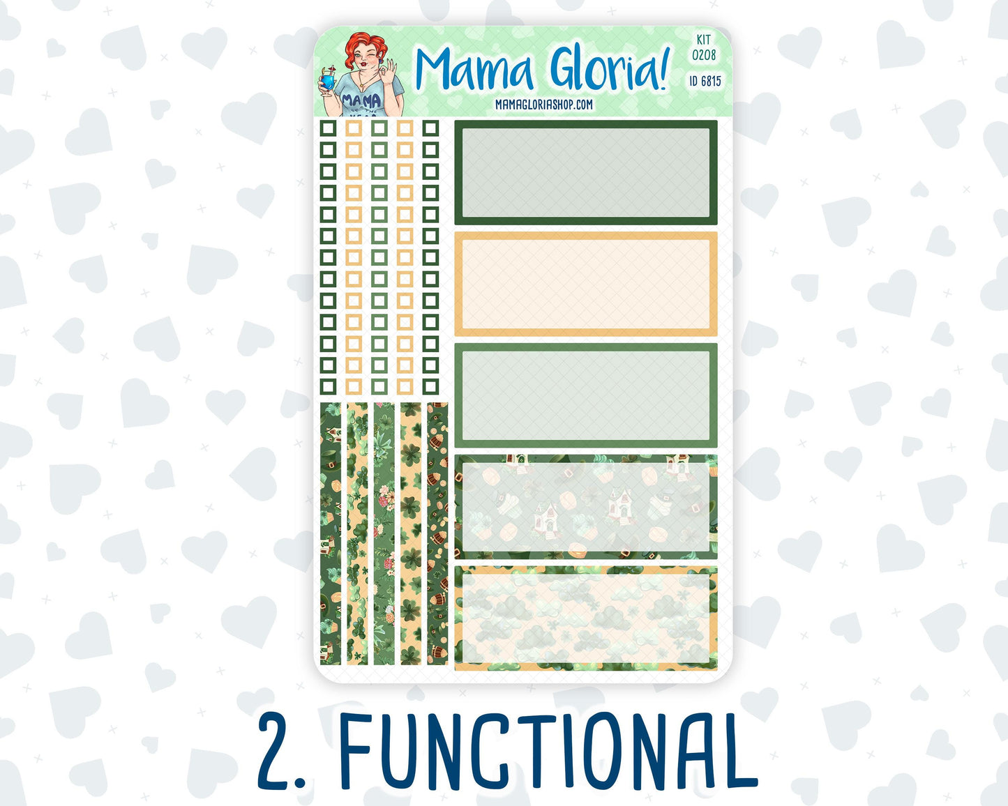 Kit 0208- 7x9 Daily Duo - Shamrock Lane - March - Planner