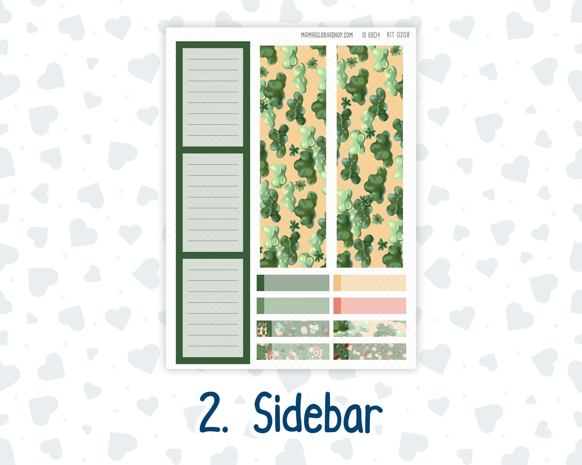 EC 8.5x11 Monthly - Kit 0208- Shamrock Lane - March- For Erin Condren Planners