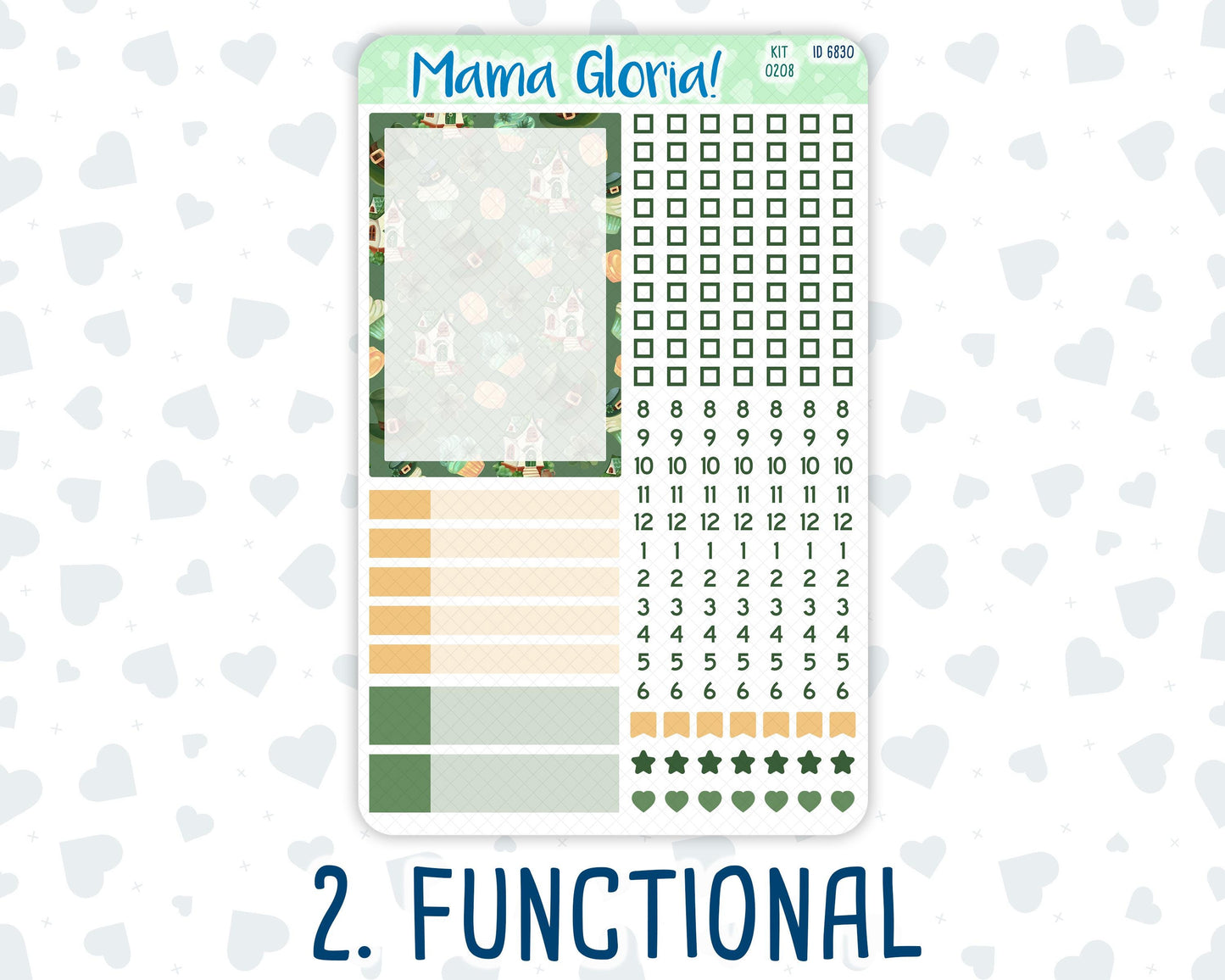 Kit 0208- A5 Compact Vertical - Shamrock Lane - Weekly - March