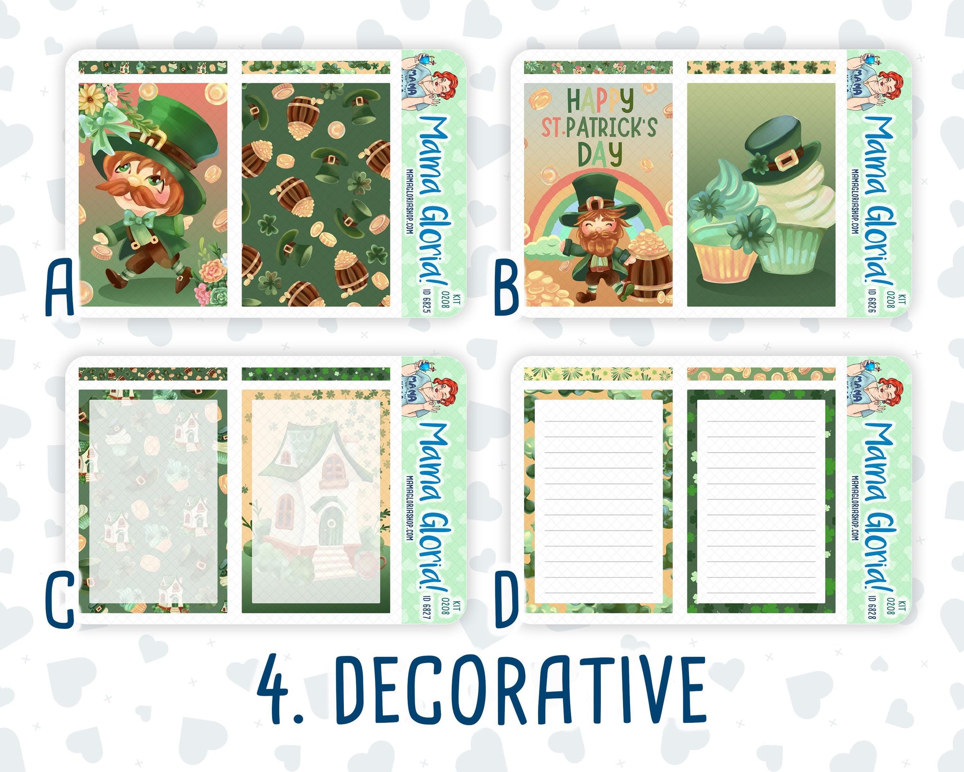 Kit 0208- A5 Daily Duo - Shamrock Lane - March -Planner