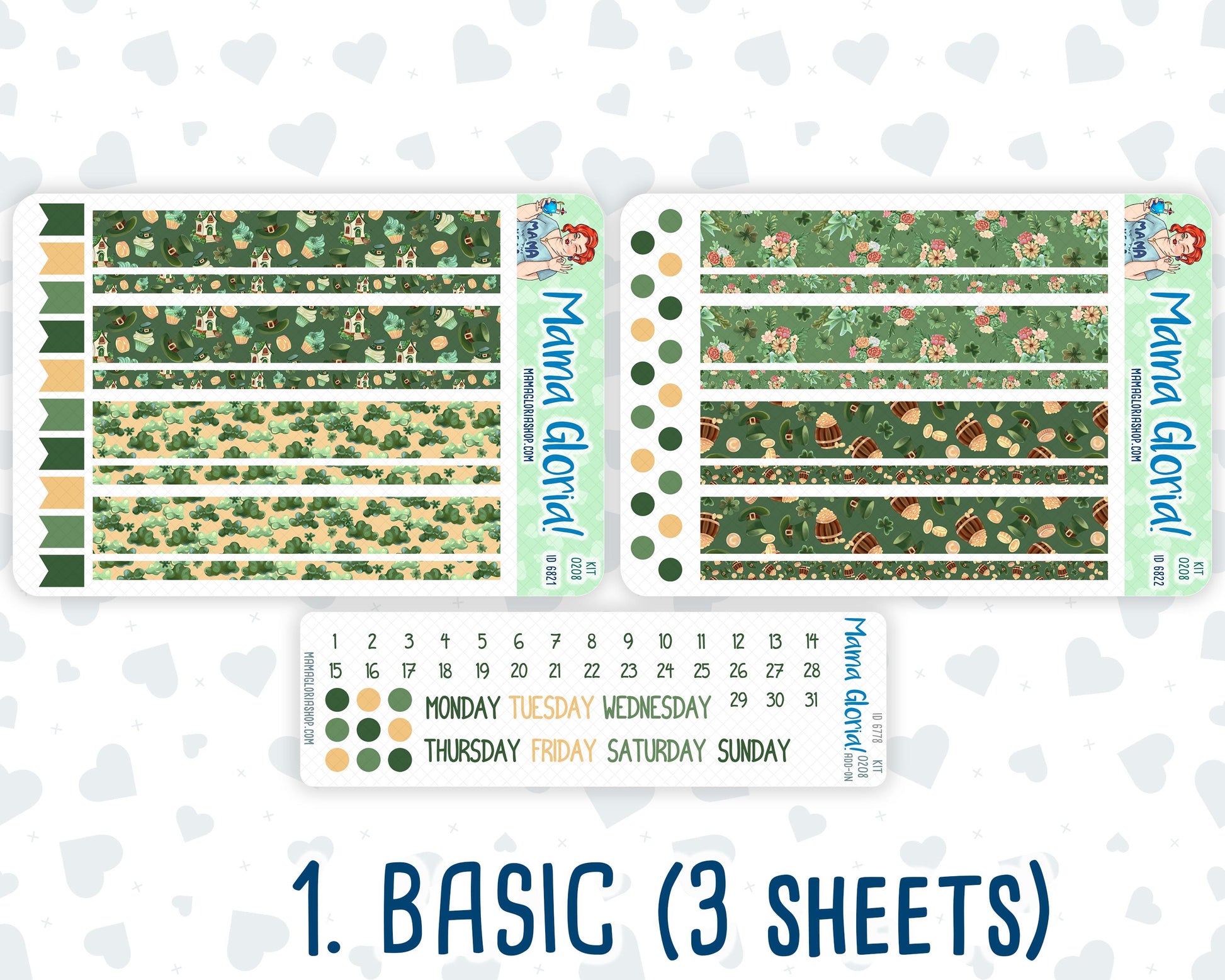 Kit 0208- A5 Daily Duo - Shamrock Lane - March -Planner