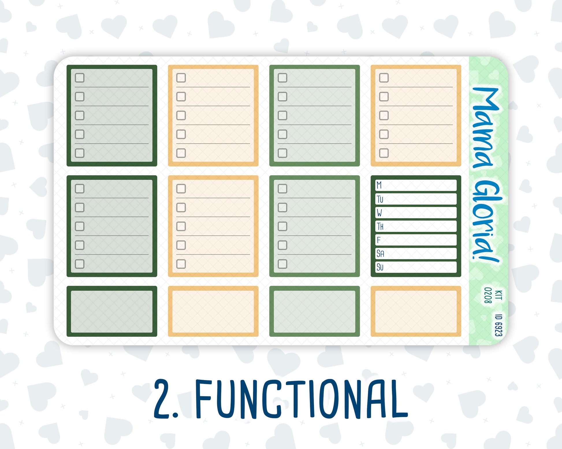 Kit 0208 -7x9 - Shamrock Lane- Weekly Kit For EC Horizontal Planners - March