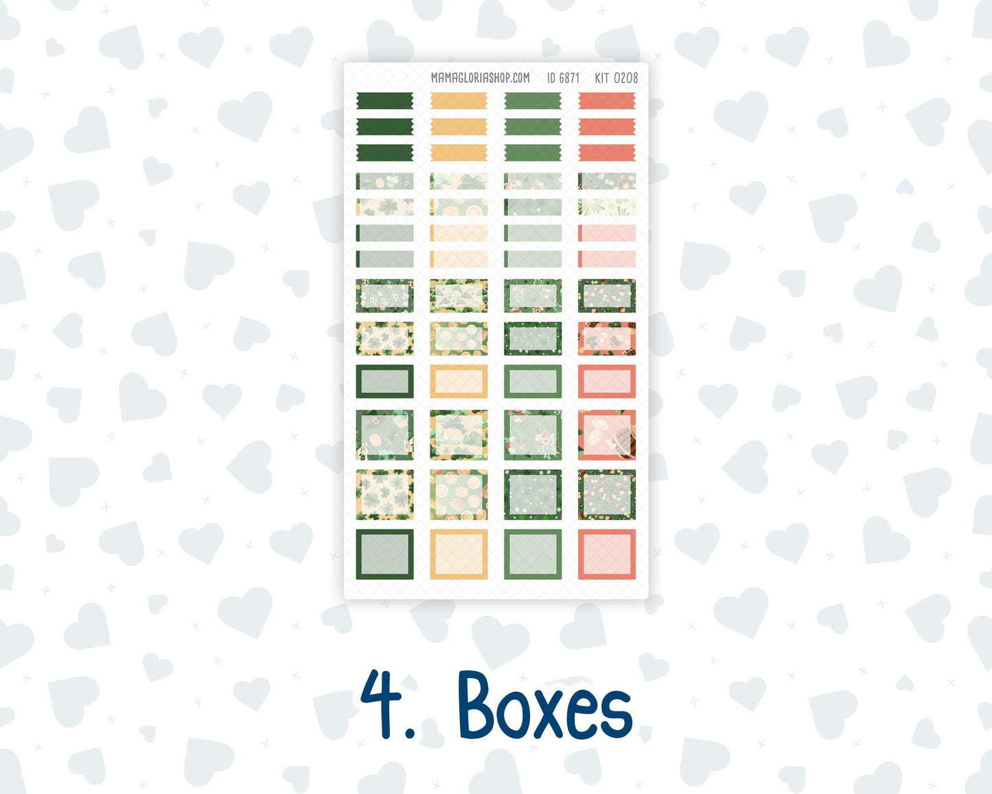 Kit 0208 Laurel Denise Mini Size – Weekly - Vertical Layout - Shamrock Lane - March