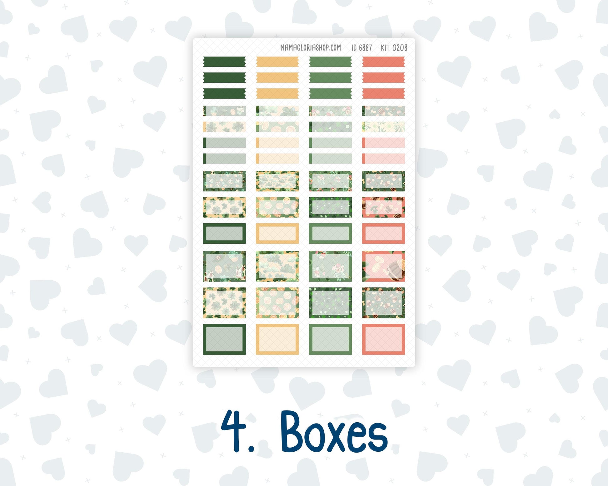 Kit 0208 Laurel Denise Standard Size – Weekly - Vertical Layout - Shamrock Lane - March