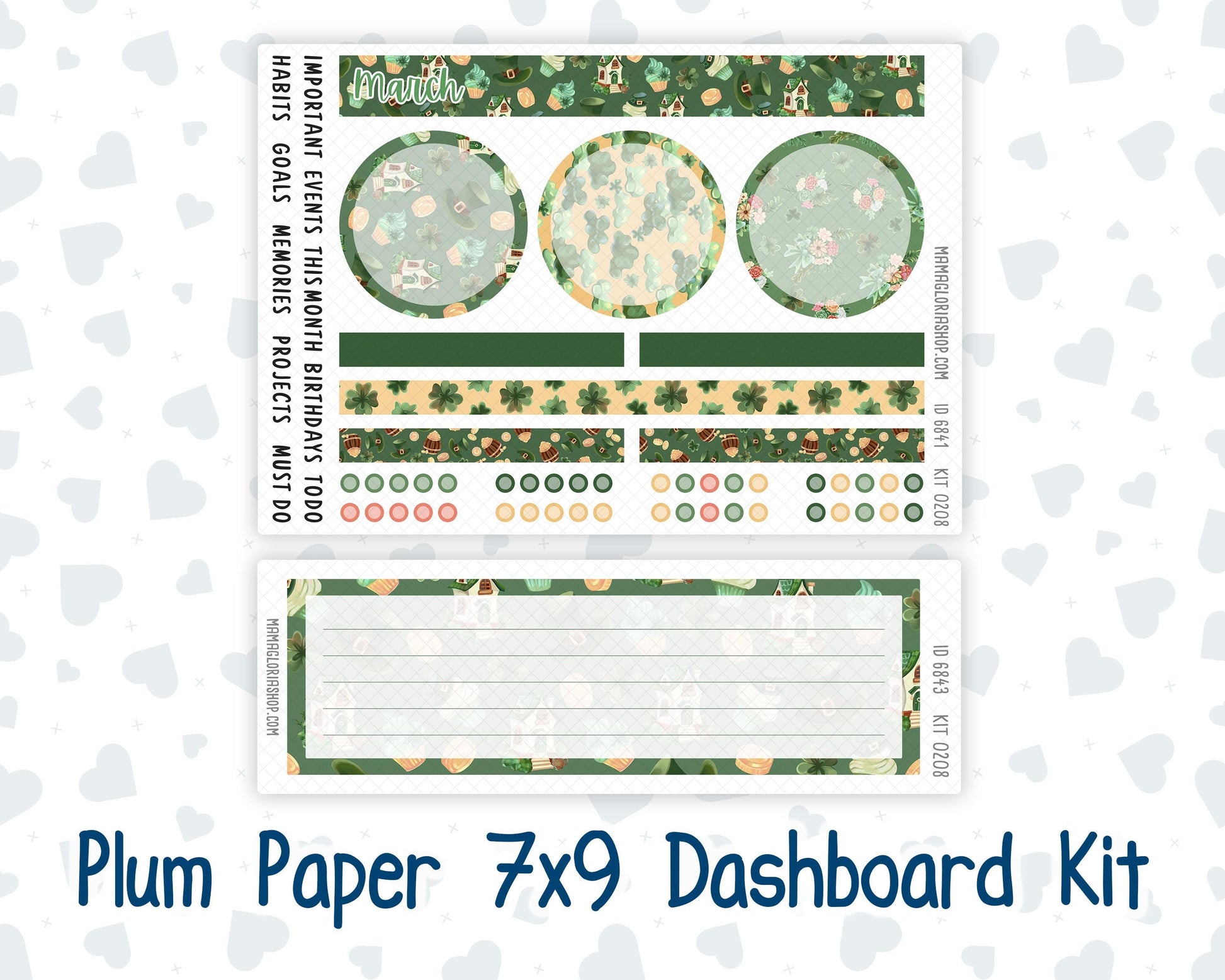 Kit 0208 Plum Paper 7x9 – Dashboard - Shamrock Lane- March