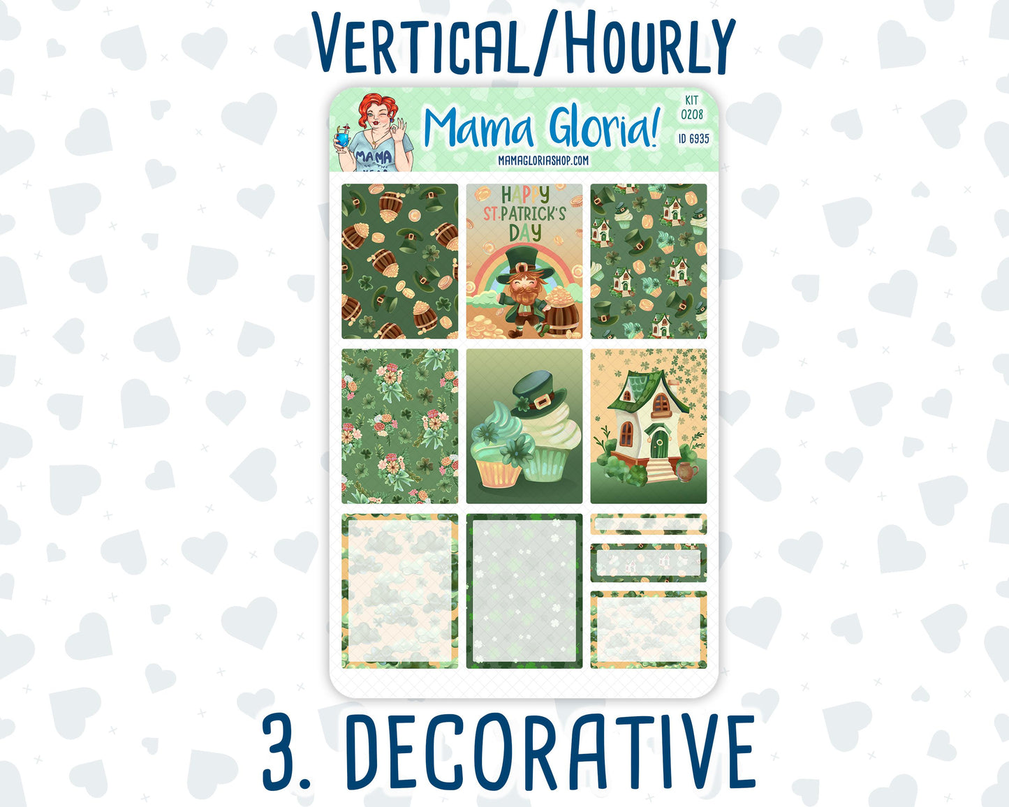 Kit 0208- 7x9 - Shamrock Lane- March- Weekly Kit For Planners