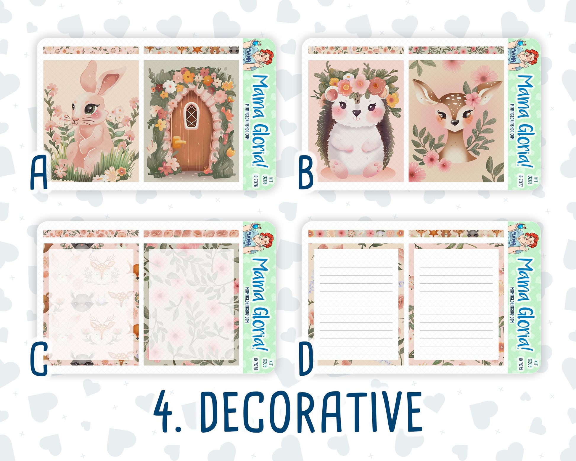 Kit 0209- 7x9 Daily Duo - Forest Friends - March - Planner