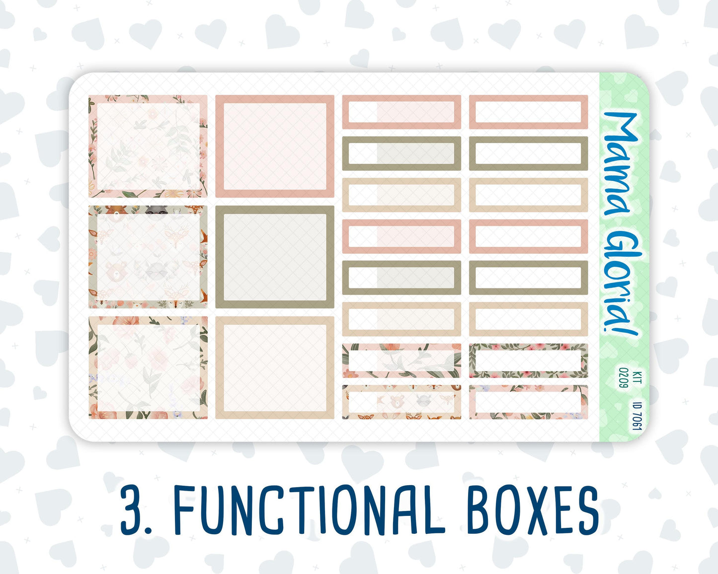 Kit 0209- 7x9 - Monthly - Forest Friends - March - For EC Planners